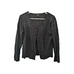 Vila Milano Women's Cardigan Sweater Black Size L Button Up Long Sleeve